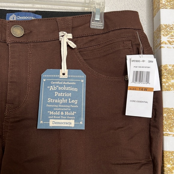 Democracy Plus Size Straight Leg Colored Jeans Chocolate Brown Size 16W - Picture 6 of 10